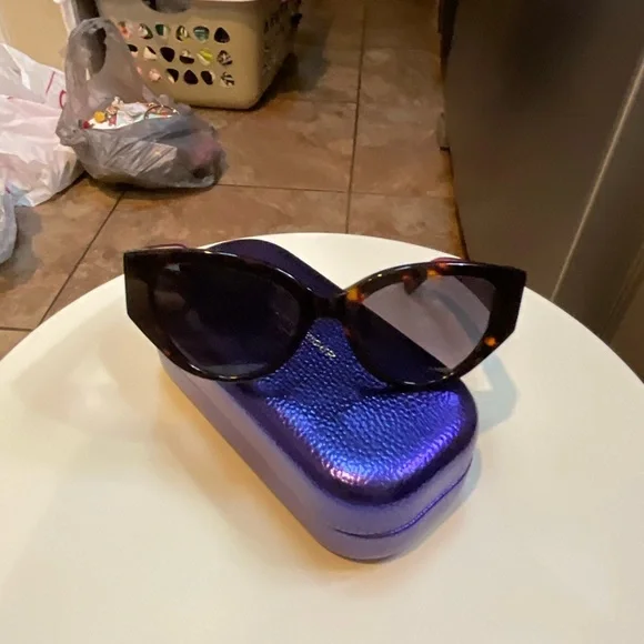 Kurt Geiger Purple and Brown Cat-Eye Sunglasses - Picture 6 of 6